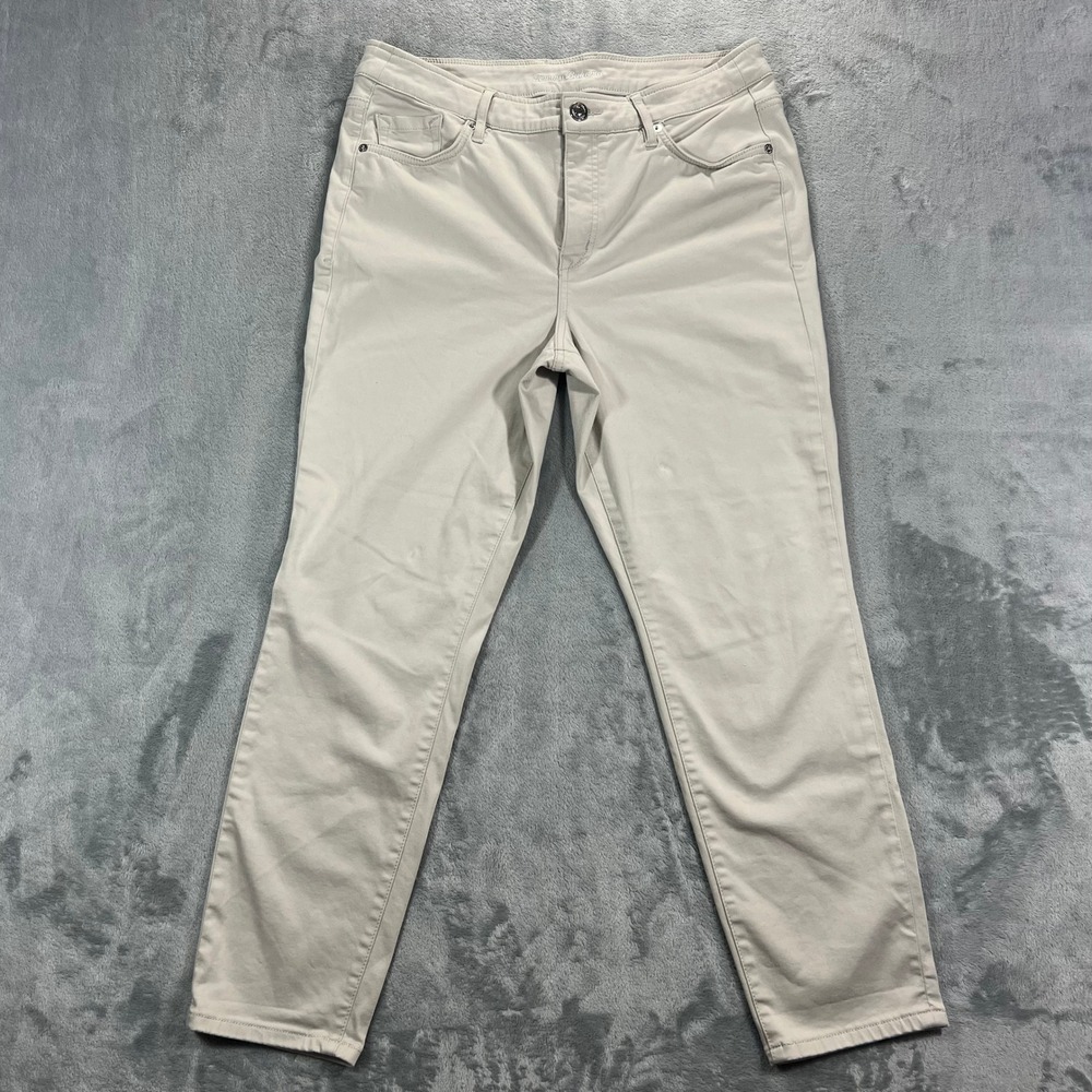 Tommy Bahama Boracay Beach High Rise Ankle Pant 12 Womens Moonbeam Beige Travel